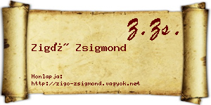 Zigó Zsigmond névjegykártya